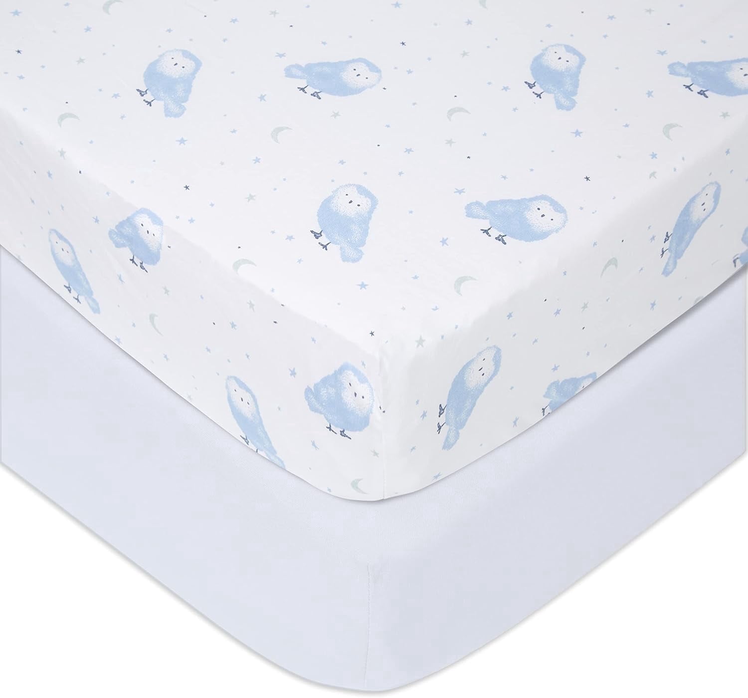 aden + anais Essentials, Cotton Poplin Crib Sheets , Time to Dream, Boys, Infants, 2-pack