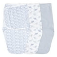 thumbnail image 1 of aden + anais Essentials No Zip Wrap Swaddles, At Sea, Blue, Boys, Newborn, 0-3 Months, 3-Pack, 1 of 4