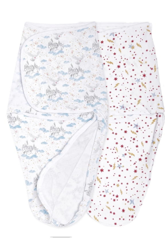 Essentials x Harry Potter Wrap Swaddles, Cotton, Harry Potter Messenger, Unisex, Newborn, 0-3 M, 2-Pack