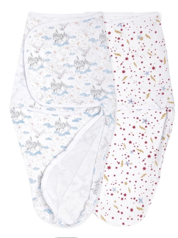 Essentials x Harry Potter Wrap Swaddles, Cotton, Harry Potter Messenger, Unisex, Newborn, 0-3 M, 2-Pack