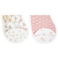 thumbnail image 1 of aden + anais Organic Cotton Muslin Burpy Bibs, Pink Above the Clouds, Girl, 2-pack, 1 of 6