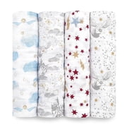 aden + anais , 100% Muslin Cotton Swaddle Blanket, Unisex, 4 Pack,Harry Potter