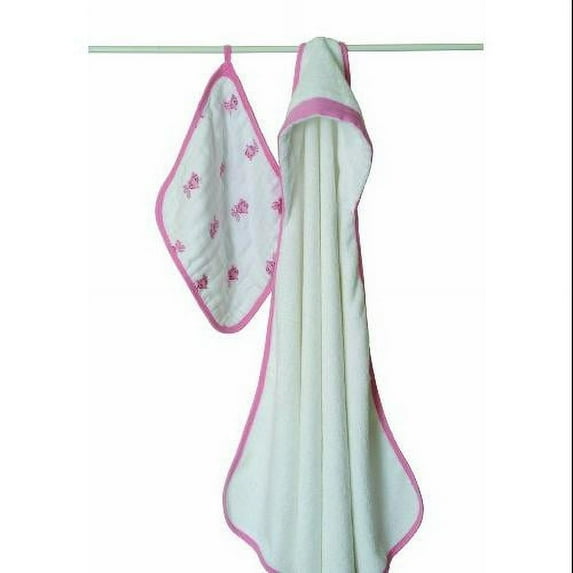 aden + anais Terry Hooded Towel and Muslin Washcloth Set, Ba Multi-Colored