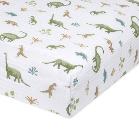 aden + anais essentials Cotton Muslin Crib Sheet, Blue, Dini Jungle, Infants, Boy
