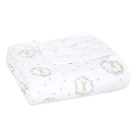 aden + anais essentials Cotton Muslin blanket, Pink Bushing Bunnies, Girls