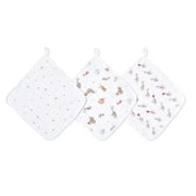 aden + anais Essentials Cotton Muslin Baby Washcloths for Newborns & Infants - Soft, Absorbent Bath Cloths   Gentle on Sensitive Skin   Perfect Registry Gift, 3-pack, Elephant Circus