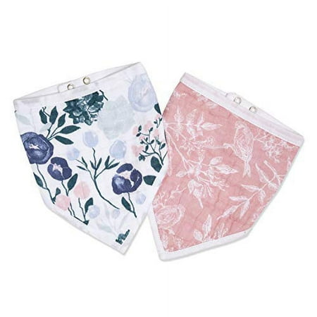 aden + anais essentials, bandana bibs, flowers bloom 2-pack