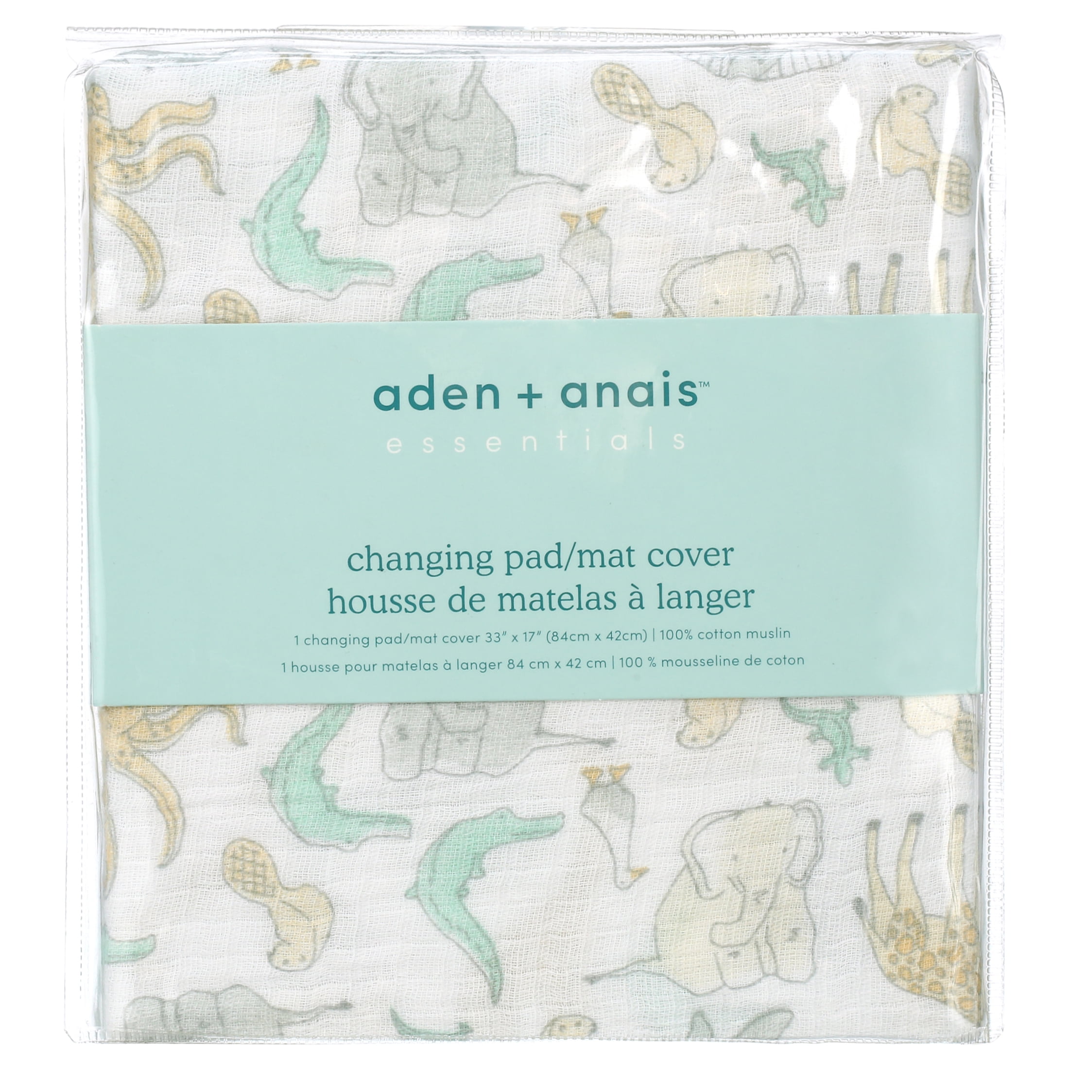 aden + anais essentials, changing pad cover, natural historyspecies