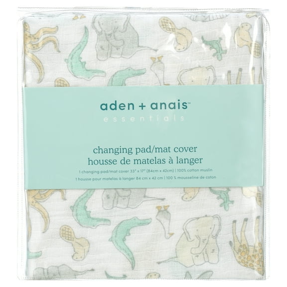 aden + anais essentials, changing pad cover, natural history-species