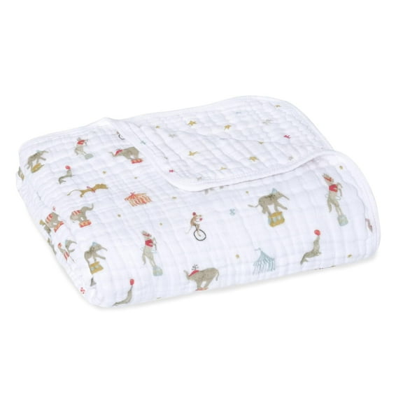 aden + anais essentials cotton muslin blanket, Multi-color, Elephant Circus, Infant, Unisex