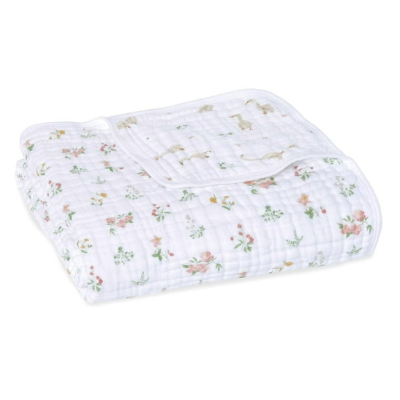 aden   anais essentials cotton muslin blanket, Pink, Country Floral, Infant, Girls