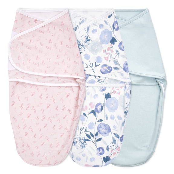 aden + anais essentials flowers bloom easy swaddle wraps, 0-3M, 3pk