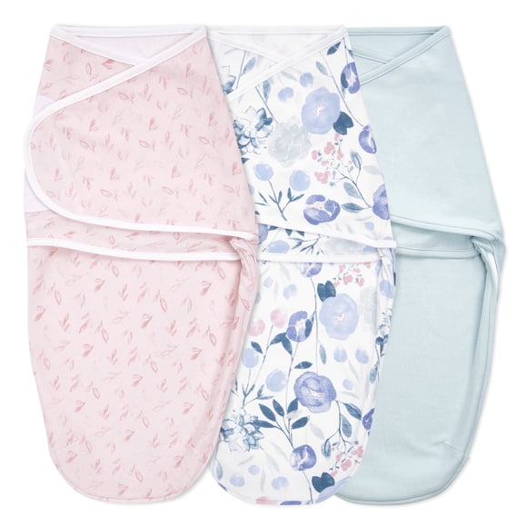 aden + anais essentials flowers bloom easy swaddle wraps, 0-3M, 3pk