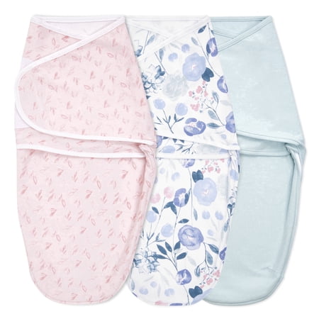 aden + anais essentials flowers bloom easy swaddle wraps, 0-3M, 3pk