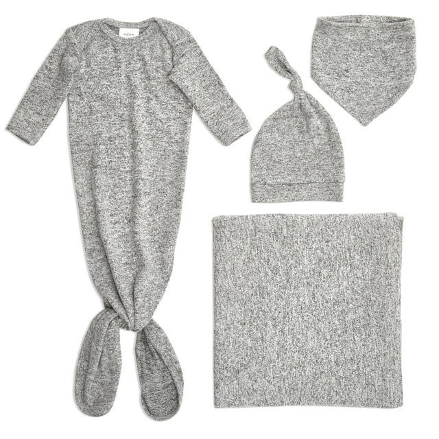 aden + anais snuggle knit newborn gift set heather grey