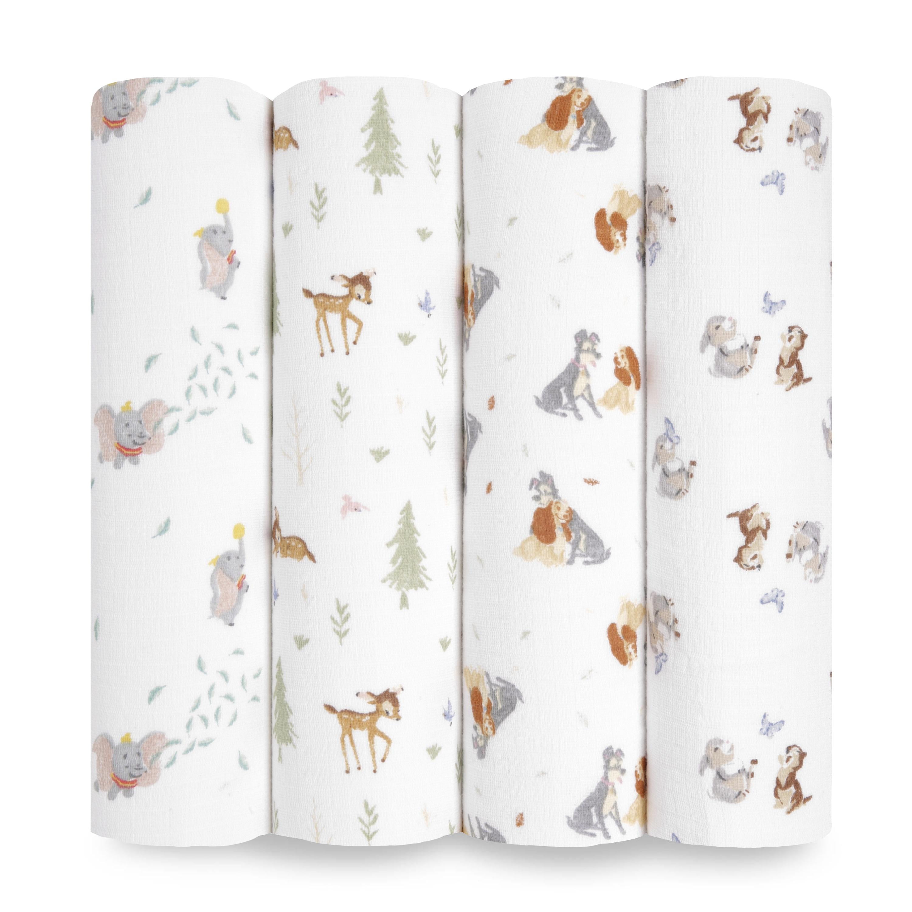 aden anais x Disney Baby Cotton Muslin Swaddle Blanket Disney Friends Unisex Infants 4 Pk Walmart