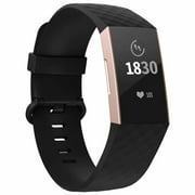 adepoy Fitbit Charge 4 / Fitbit Charge 3 / Fitbit Charge 3 SE for Women Men, Waterproof Replacement Watch Strap Adjustment Fitness Sport Band Wristband(Black, Small)