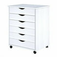 thumbnail image 1 of adeptus 6 drawer wide roll cart solid wood, white, 1 of 5