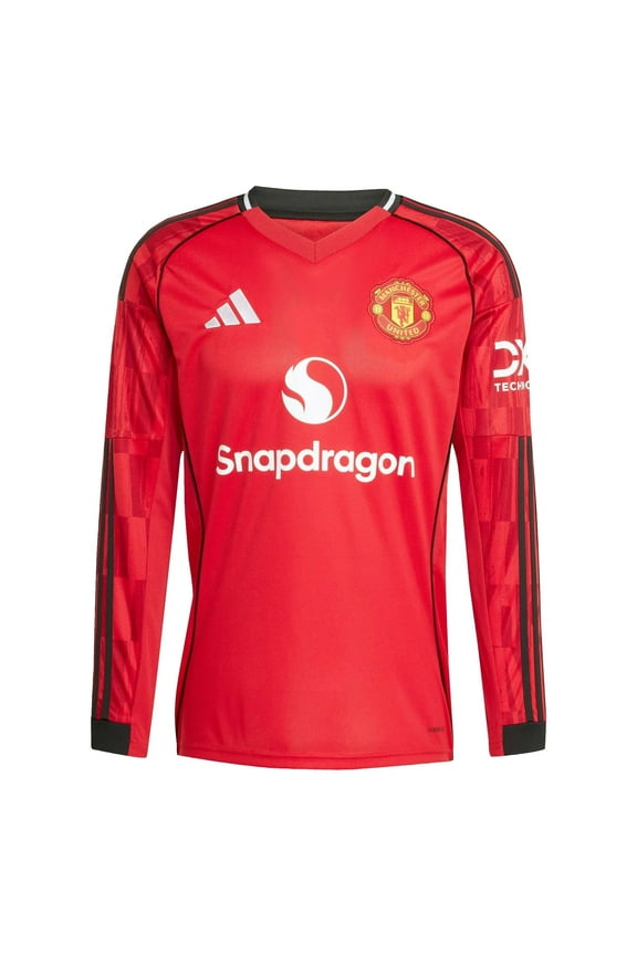 2025-26 Manchester United Men's Stadium Home Long-Sleeve Soccer Jersey