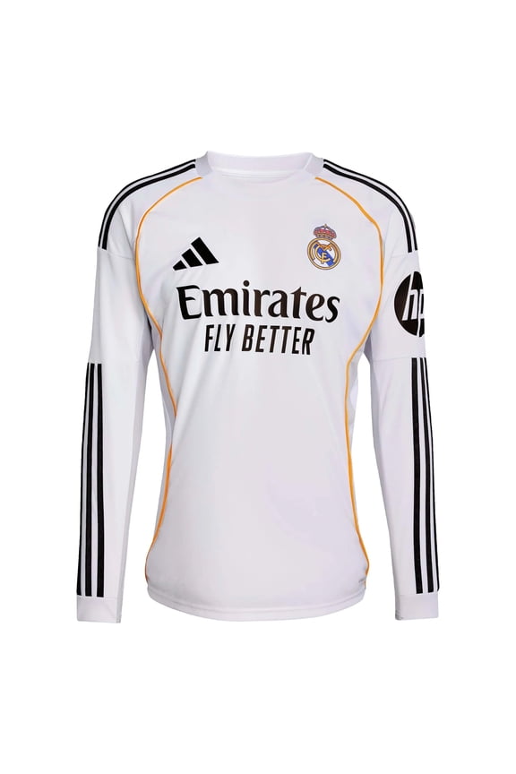 2025-26 Real Madrid Men's Stadium Home Long-Sleeve Soccer Jersey