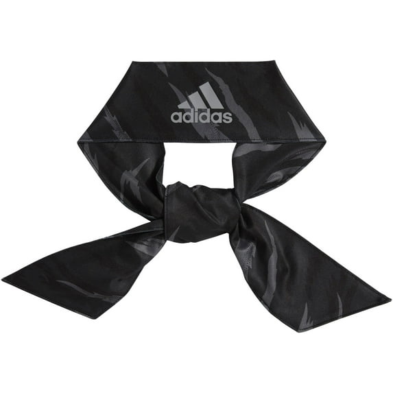adidas Alphaskin Tiger Print Head Tie Headband (True Black Tiger Camo, )