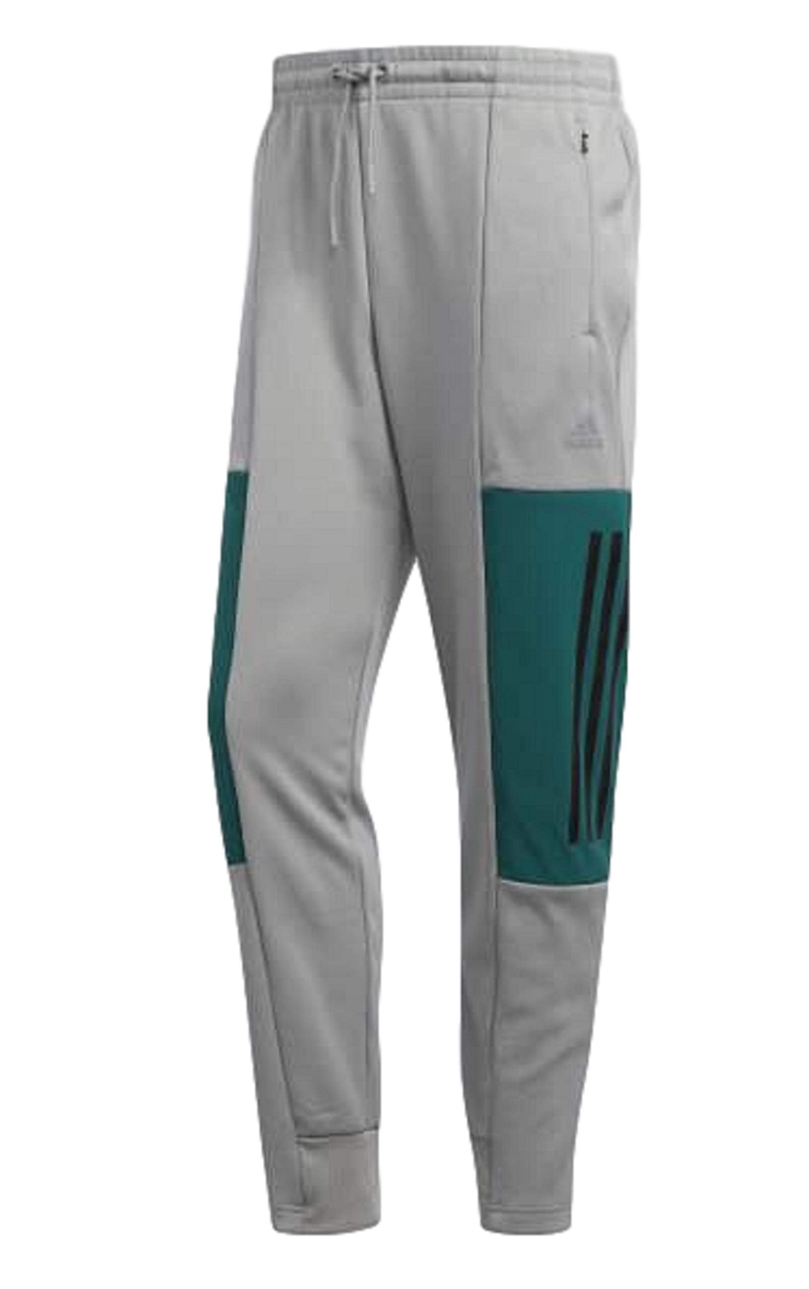 adidas Athletics ID Amp Pants, Medium Grey Heather/Noble Green, Large