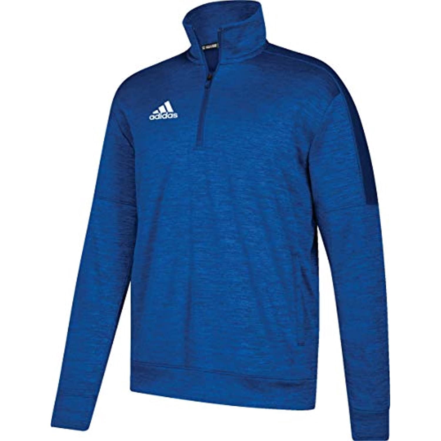 adidas Athletics Team Issue 1/4 Zip Long Sleeve, Collegiate Royal Melange/White, XX-Large