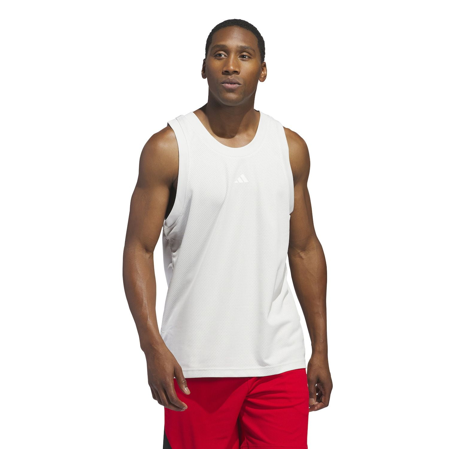 adidas Basketball Legends Tank Top Color: Orbit Gray White Size: XL