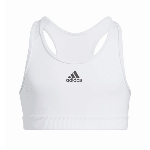 adidas Big Girls Techfit - Sports Bra - Medium Impact - SIZE: S (7/8) - WHITE