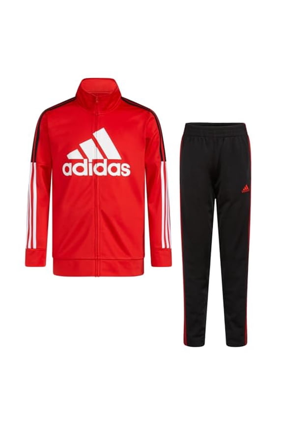 Big Kids Two-Piece Contrast 3-Stripe Tricot Track Set, Large