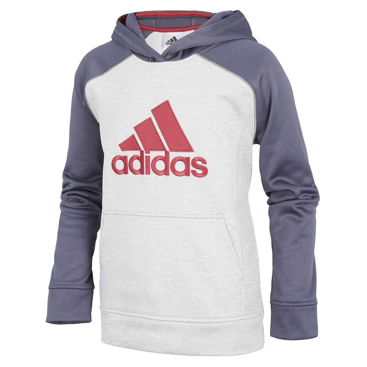 adidas Boy's Athletic Pullover Hoodie S-8, Grey Burgandy Walmart