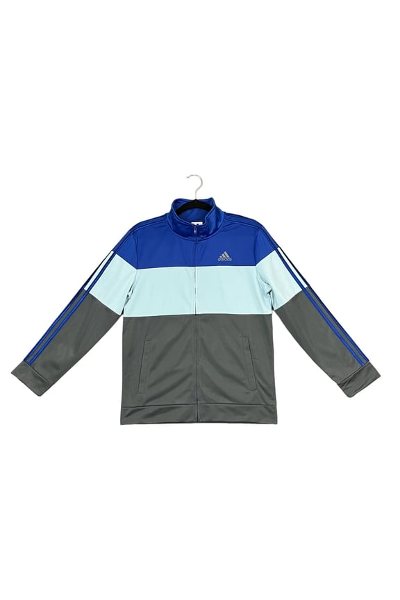 Boys Full Zip Track Jacket Size XL (18-20 Years) Blue Gray Casual Active