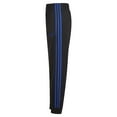 thumbnail image 1 of adidas Boys' Iconic Tricot Jogger Pants with Drawcord, Black with Blue, 1 of 4