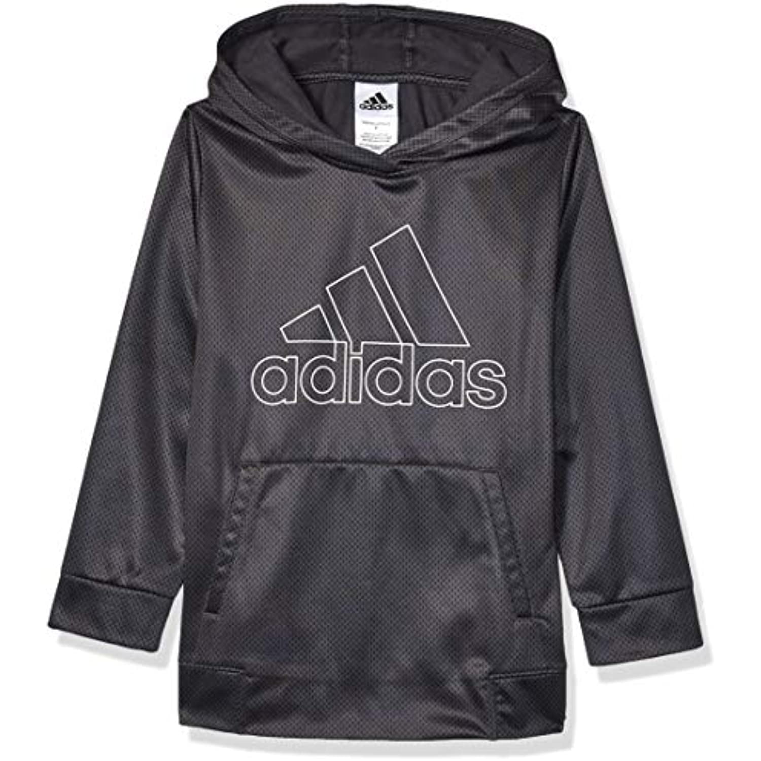 adidas Boys' Little Pullover Logo Sweatshirt, Black, 6