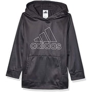 adidas Boys' Little Pullover Logo Sweatshirt, Black, 6