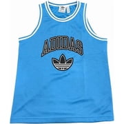 adidas Boys Youth Basketball Mesh Tank Top Jersey Vest Blue X-Large