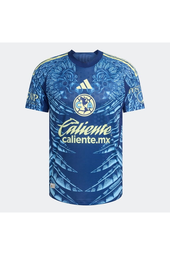 Club America Away Men's Authentic Soccer Jersey 25/26 (US, Alpha, Large, Regular, Regular, Blue)