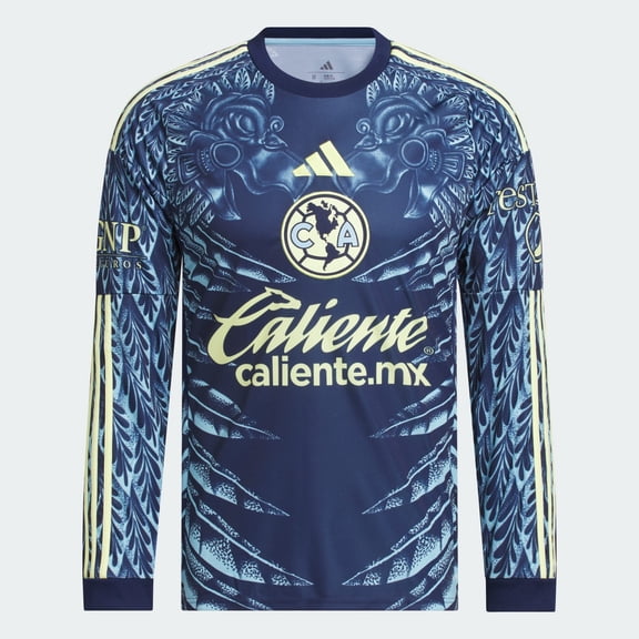 adidas Club America Away Men's L/S Soccer Jersey 25/26 (US, Alpha, Small, Regular, Regular, Blue)