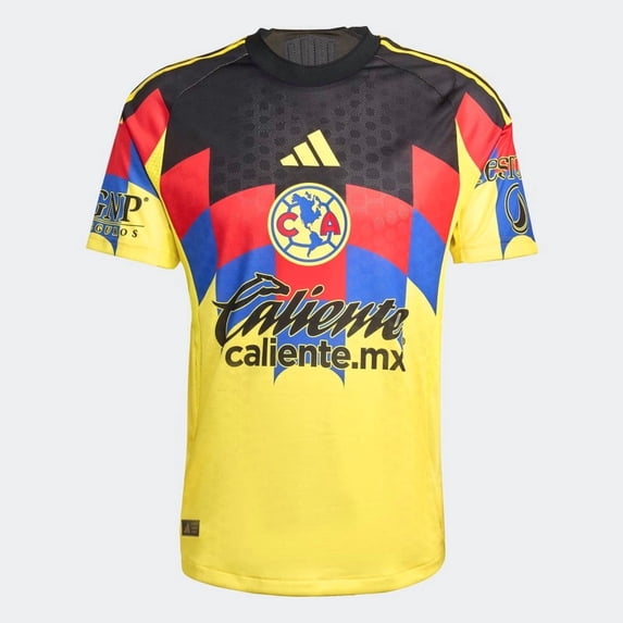 adidas Club America Home Men's Authentic Soccer Jersey 25/26 (US, Alpha, Small, Regular, Regular, Yellow)