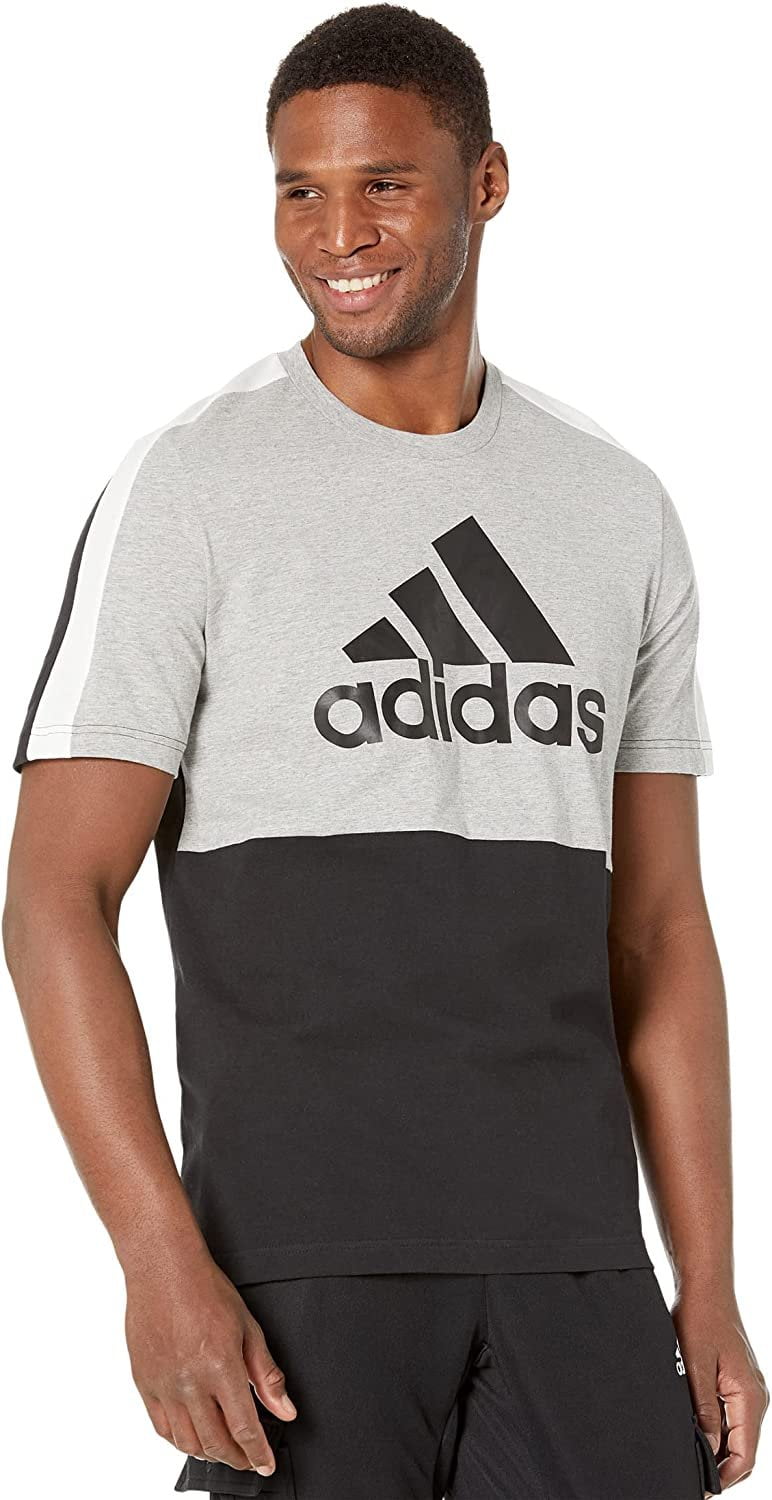 adidas Color-Block Tee Medium Grey Heather/Black SM