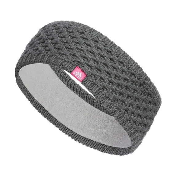adidas Crestline Headband (Womens, Onix Grey/Pink Fusion/White, One Size, One Size)