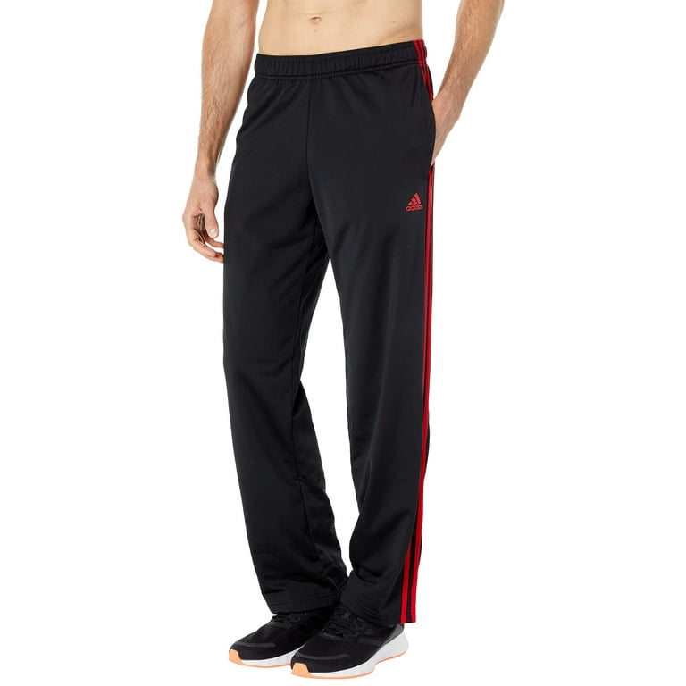 adidas Essentials 3 Stripes Tricot Open Hem Pants Black Scarlet 1 3XL 34 Walmart