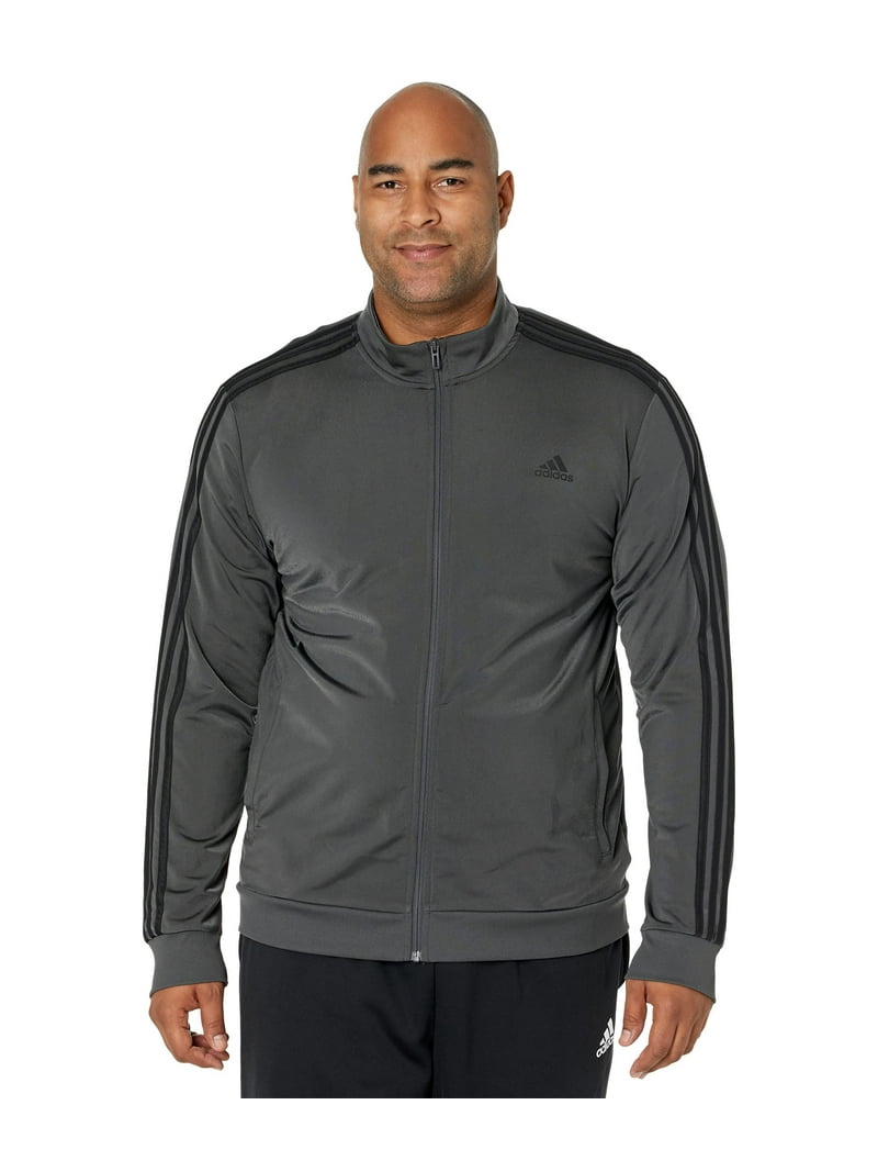 adidas Essentials 3-Stripes Tricot Track Jacket (Mens, Dark Grey