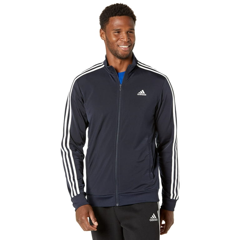H46100 Mens Adidas Essentials Warm Up 3 Stripes Track Jacket