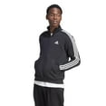 thumbnail image 1 of adidas Essentials Fleece 3-Stripes 1/F4 Zip Hoodie (Mens, Black, MD, One Size), 1 of 3