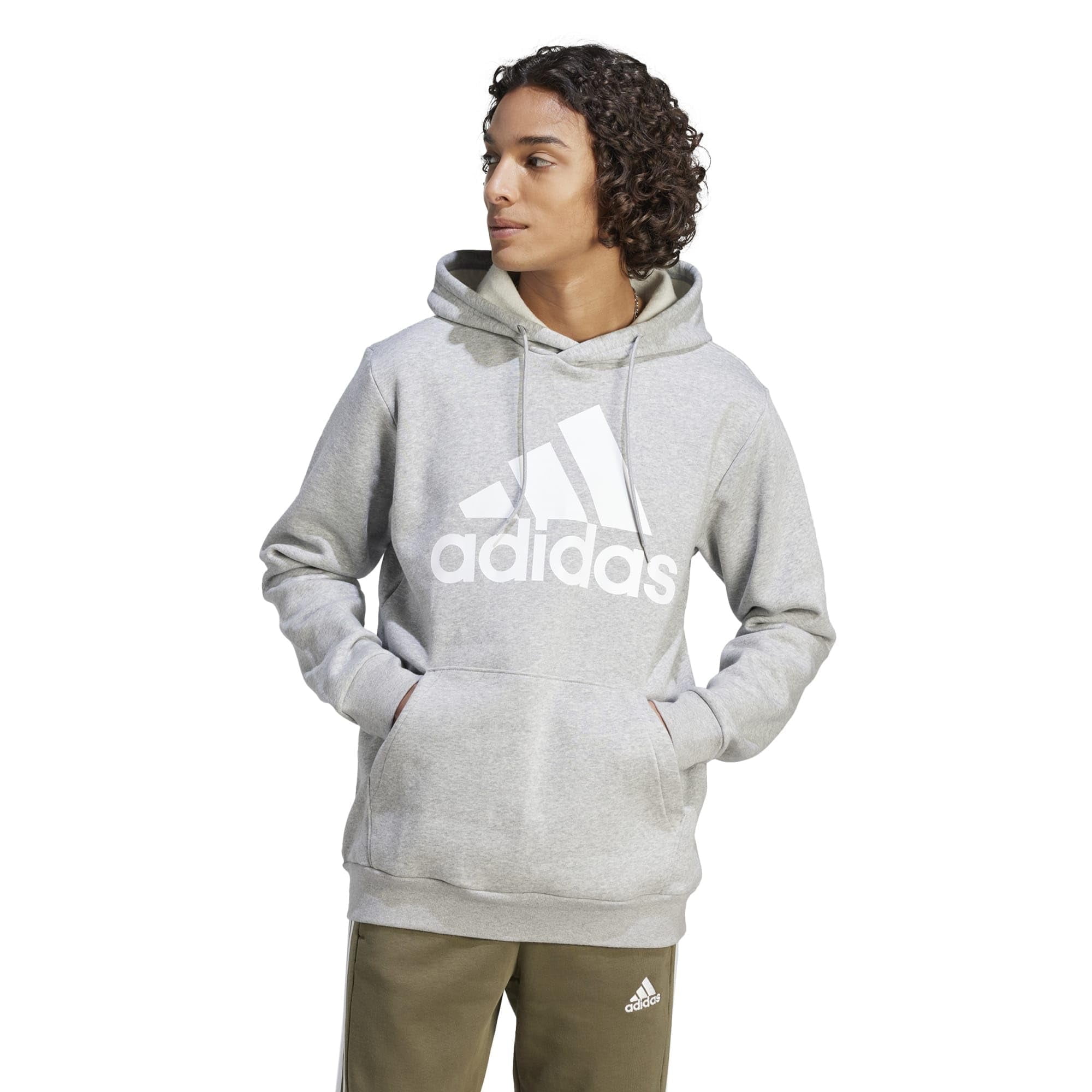 アディダス メンズ パーカー adidas Fleece Hoodie - Medium Grey Heather/Medium Grey Heather adidas-Essentials-Fleece-Big-