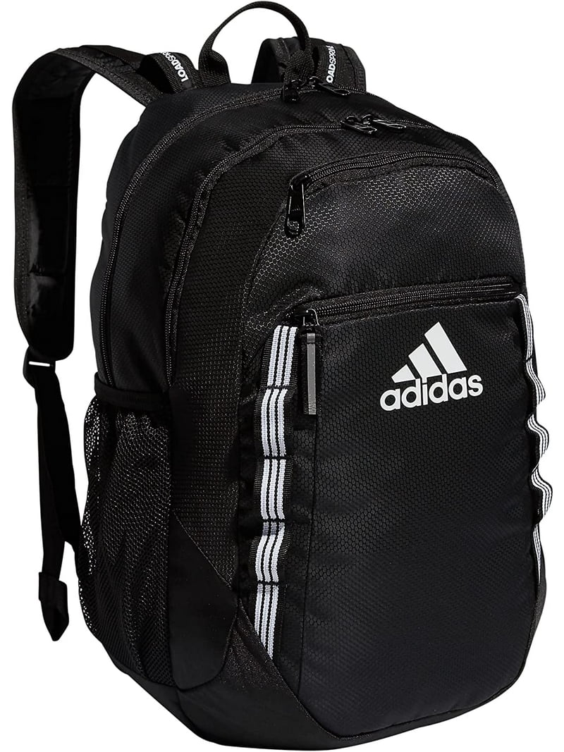 adidas Excel 6 Backpack, Black/White 3 Stripe Webbing, One Size