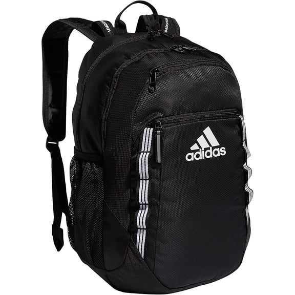 adidas Excel 6 Backpack, Black/White 3 Stripe Webbing, One Size