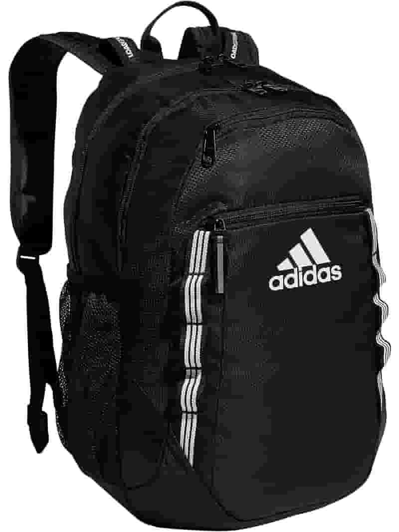 【メンズ】adidas Excel 6 バックパック adidas Excel 6 Backpack, Black/White 3 Stripe Webbing, One