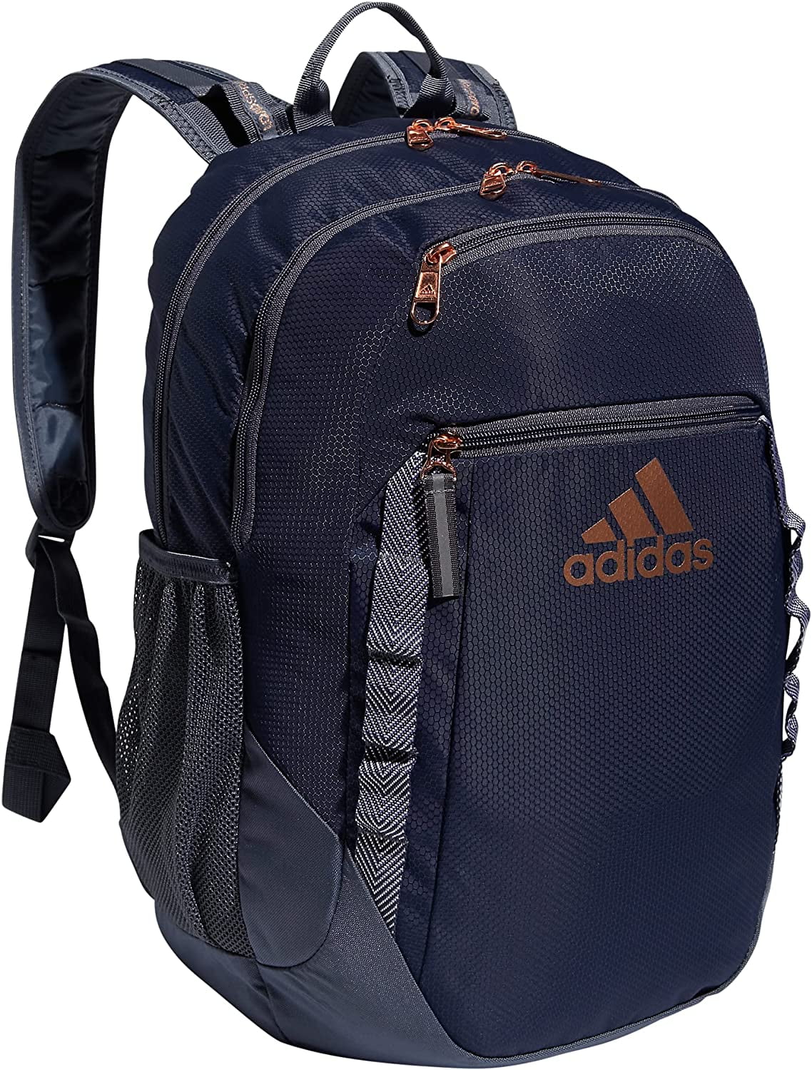 adidas Excel 6 Backpack, Shadow Navy/Onix Grey/Rose Gold, One Size One
